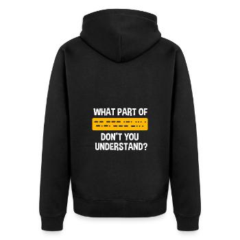 Amateurfunk Radio - Unisex Premium Bio Zip Hoodie - Schwarz - Hinten - Nico (187cm)