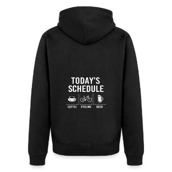 Mountainbike Mountainbiken Mountainbiker - Unisex Premium Bio Zip Hoodie - Schwarz - Hinten - Nico (187cm)
