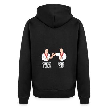 Wing Chun - Unisex Premium Organic Zip Hoodie - black - Back - Nico (187cm)