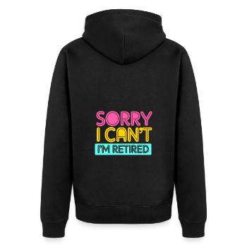 Retirement 2025 Pensioner Pension Pensioner - Unisex Premium Organic Zip Hoodie - black - Back - Nico (187cm)