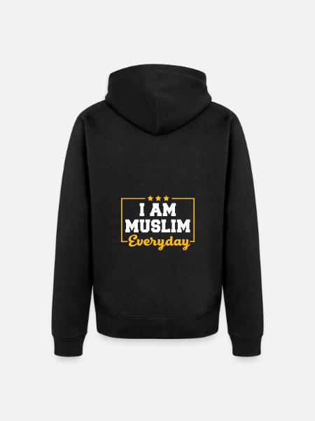 Muslimsk islam Muslimsk Muslima Eid Mubarak - Premium økologisk unisex-hættejakke - sort