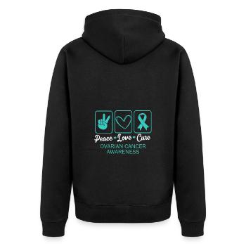 Ovarian Cancer Cancer Survivor Cancer - Unisex Premium Organic Zip Hoodie - black - Back - Nico (187cm)