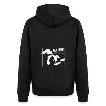 Grands Lacs - Veste à capuche bio Premium Unisexe - noir - Dos - Nico (187cm)