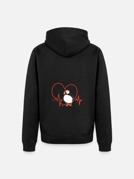 Macareux Papageientaucher - Veste à capuche bio Premium Unisexe - noir