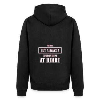 Dialyse Krankenschwester - Unisex Premium Bio Zip Hoodie - Schwarz - Hinten - Nico (187cm)