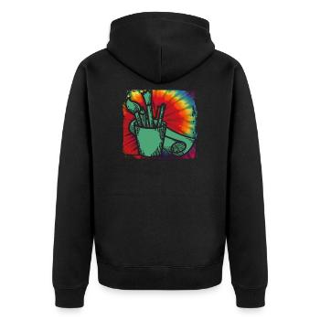 artist - Unisex Premium Organic Zip Hoodie - black - Back - Nico (187cm)