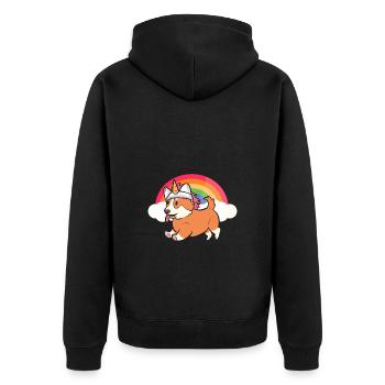 Licorne Corgi - Veste à capuche bio Premium Unisexe - noir - Dos - Nico (187cm)