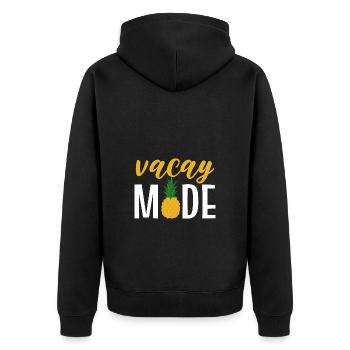 Pineapple - Unisex Premium Organic Zip Hoodie - black - Back - Nico (187cm)