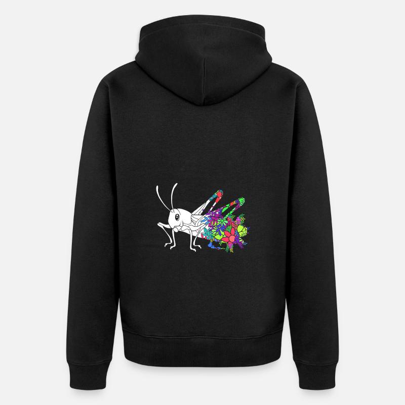 Heuschrecke - Unisex Premium Bio Zip Hoodie - Schwarz