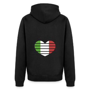 Italie Italie Italien Drapeau italien - Veste à capuche bio Premium Unisexe - noir - Dos - Nico (187cm)