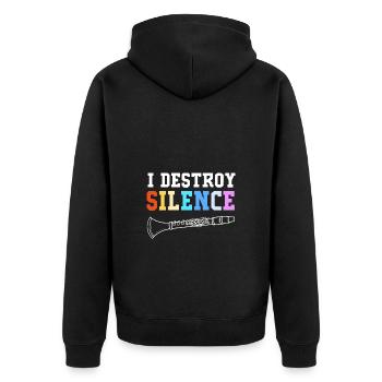 Clarinet - Unisex Premium Organic Zip Hoodie - black - Back - Nico (187cm)