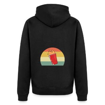 Beer Pong Beer Pong - Unisex Premium Organic Zip Hoodie - black - Back - Nico (187cm)