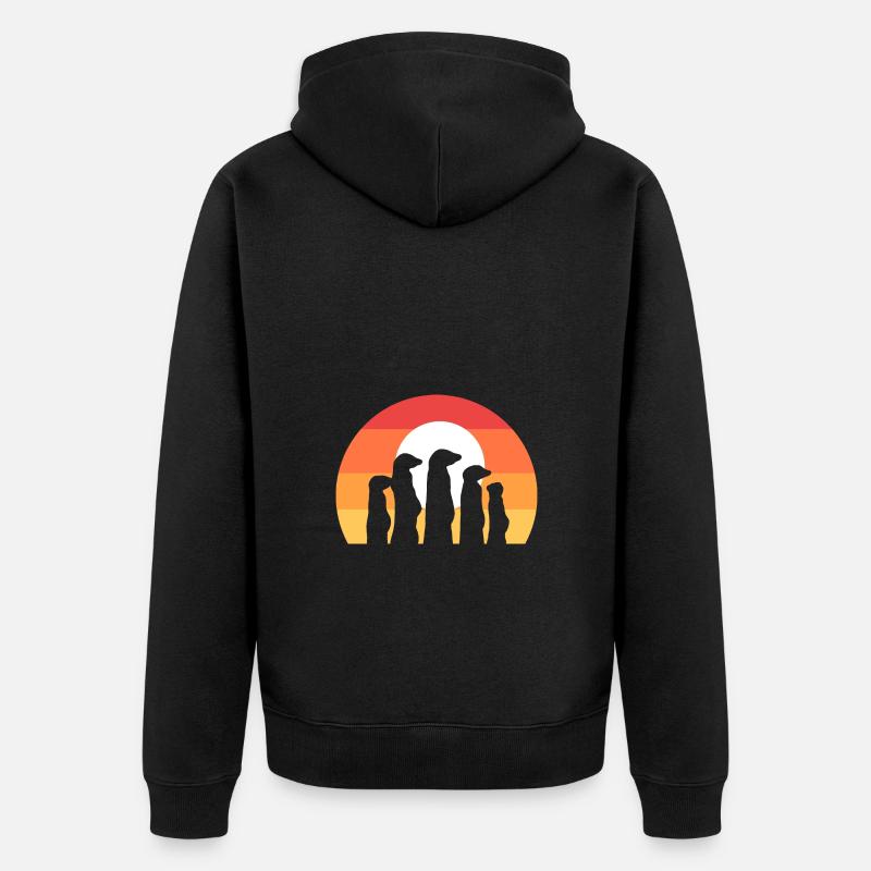 Erdmännchen - Unisex Premium Bio Zip Hoodie - Schwarz