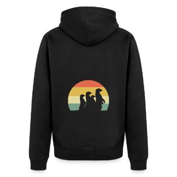 Erdmännchen - Unisex Premium Bio Zip Hoodie - Schwarz - Hinten - Nico (187cm)