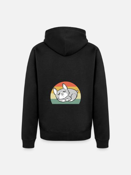 Corgi - Unisex Premium Organic Zip Hoodie - black