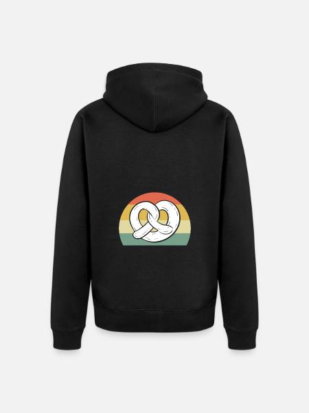 pretzel - Unisex Premium Organic Zip Hoodie - black