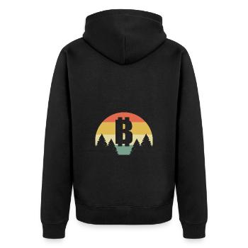 Bitcoin - Unisex Premium Organic Zip Hoodie - black - Back - Nico (187cm)