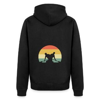 Kajak Kajakfahren - Unisex Premium Bio Zip Hoodie - Schwarz - Hinten - Nico (187cm)
