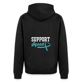 Ovarian Cancer Cancer Survivor Cancer - Unisex Premium Organic Zip Hoodie - black - Back - Nico (187cm)