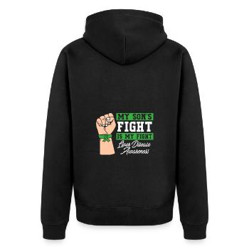 Liver disease - Unisex Premium Organic Zip Hoodie - black - Back - Nico (187cm)