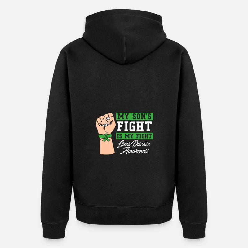 Lebererkrankung - Unisex Premium Bio Zip Hoodie - Schwarz