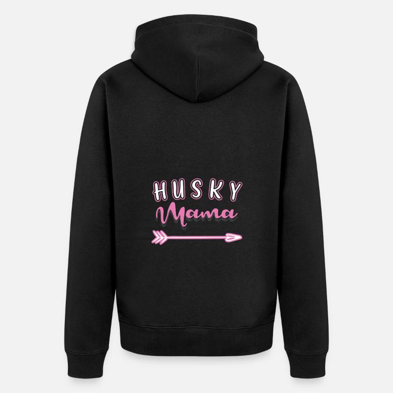 Sibirischer Husky - Unisex Premium Bio Zip Hoodie - Schwarz