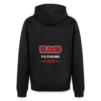 Dialyse Krankenschwester - Unisex Premium Bio Zip Hoodie - Schwarz - Hinten - Nico (187cm)