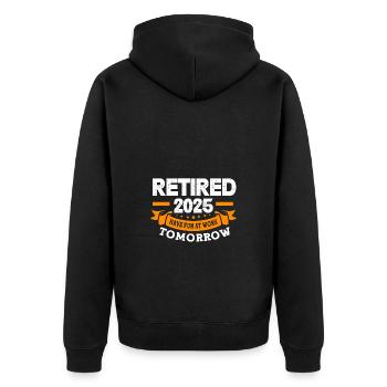 Pension 2025 Retirement 2025 Pensioner Pensioner Pensioner - Unisex Premium Organic Zip Hoodie - black - Back - Nico (187cm)