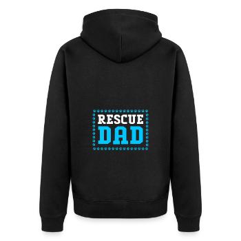 Hund Rettung Tierrechte Tierrettung Tierheim - Unisex Premium Bio Zip Hoodie - Schwarz - Hinten - Nico (187cm)
