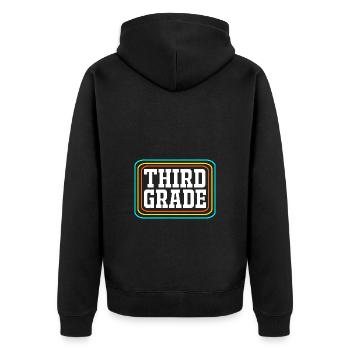 3rd Grade - Unisex Premium Organic Zip Hoodie - black - Back - Nico (187cm)