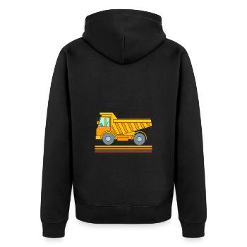 Remorque de chantier Véhicule Fête d’anniversaire des enfants - Veste à capuche bio Premium Unisexe - noir - Dos - Nico (187cm)