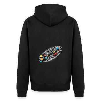 Universe Solar System - Unisex Premium Organic Zip Hoodie - black - Back - Nico (187cm)