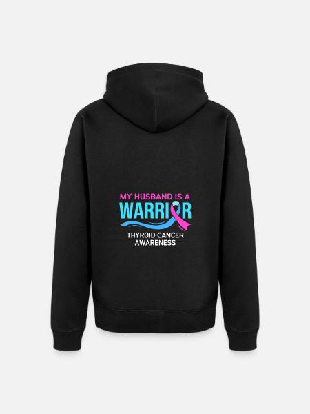 Thyroid cancer - Unisex Premium Organic Zip Hoodie - black