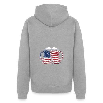 4 juillet Couleurs nationales Fête nationale des États-Unis - Veste à capuche bio Premium Unisexe - gris chiné - Dos - Nico (187cm)
