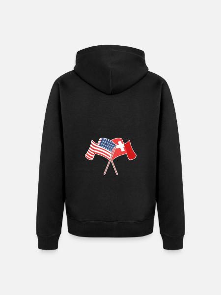 Schweiz Schweizer Schweizerdeutsch - Unisex Premium Bio Zip Hoodie - Schwarz