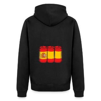 Spanisch - Unisex Premium Bio Zip Hoodie - Schwarz - Hinten - Nico (187cm)