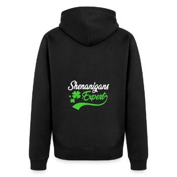 Shenanigan - Unisex Premium Organic Zip Hoodie - black - Back - Nico (187cm)