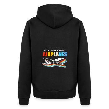Air traffic controller - Unisex Premium Organic Zip Hoodie - black - Back - Nico (187cm)