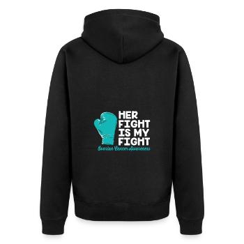 Ovarian Cancer Cancer Survivor Cancer - Unisex Premium Organic Zip Hoodie - black - Back - Nico (187cm)