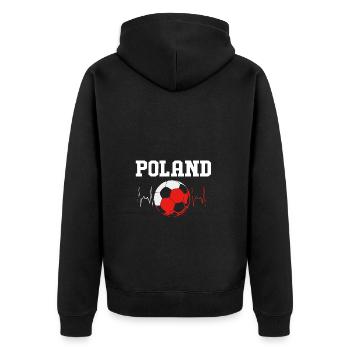 Poland Polish - Unisex Premium Organic Zip Hoodie - black - Back - Nico (187cm)