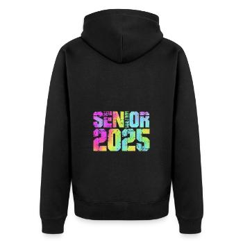 Klasse von 2025 - Unisex Premium Bio Zip Hoodie - Schwarz - Hinten - Nico (187cm)