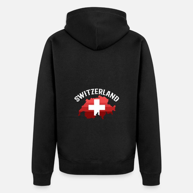 Schweiz Schweizer Schweizerdeutsch - Unisex Premium Bio Zip Hoodie - Schwarz