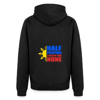 Philippinisch Philippinen - Unisex Premium Bio Zip Hoodie - Schwarz - Hinten - Nico (187cm)