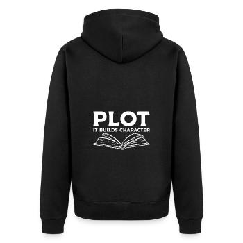 Author - Unisex Premium Organic Zip Hoodie - black - Back - Nico (187cm)
