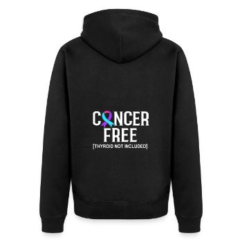 Schilddrüsenkrebs Krebs Schilddrüse - Unisex Premium Bio Zip Hoodie - Schwarz - Hinten - Nico (187cm)