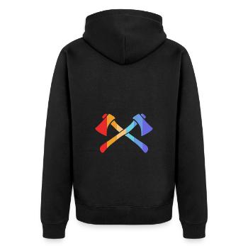 Axt - Unisex Premium Bio Zip Hoodie - Schwarz - Hinten - Nico (187cm)