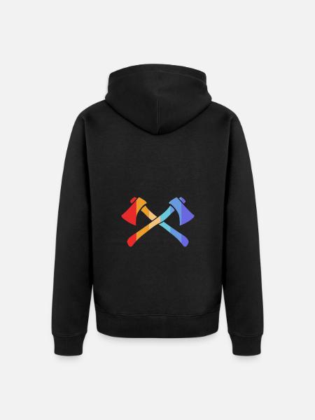 Axe - Unisex Premium Organic Zip Hoodie - black
