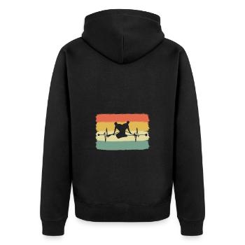 Kayaking Kayaking Heartbeat - Unisex Premium Organic Zip Hoodie - black - Back - Nico (187cm)