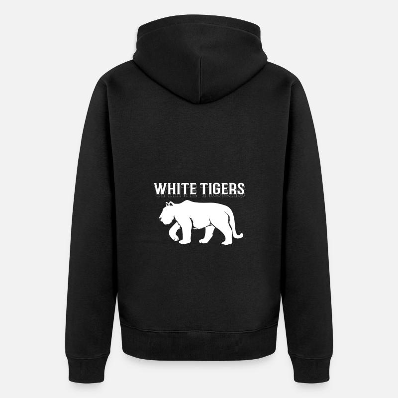 Weißer Tiger - Unisex Premium Bio Zip Hoodie - Schwarz