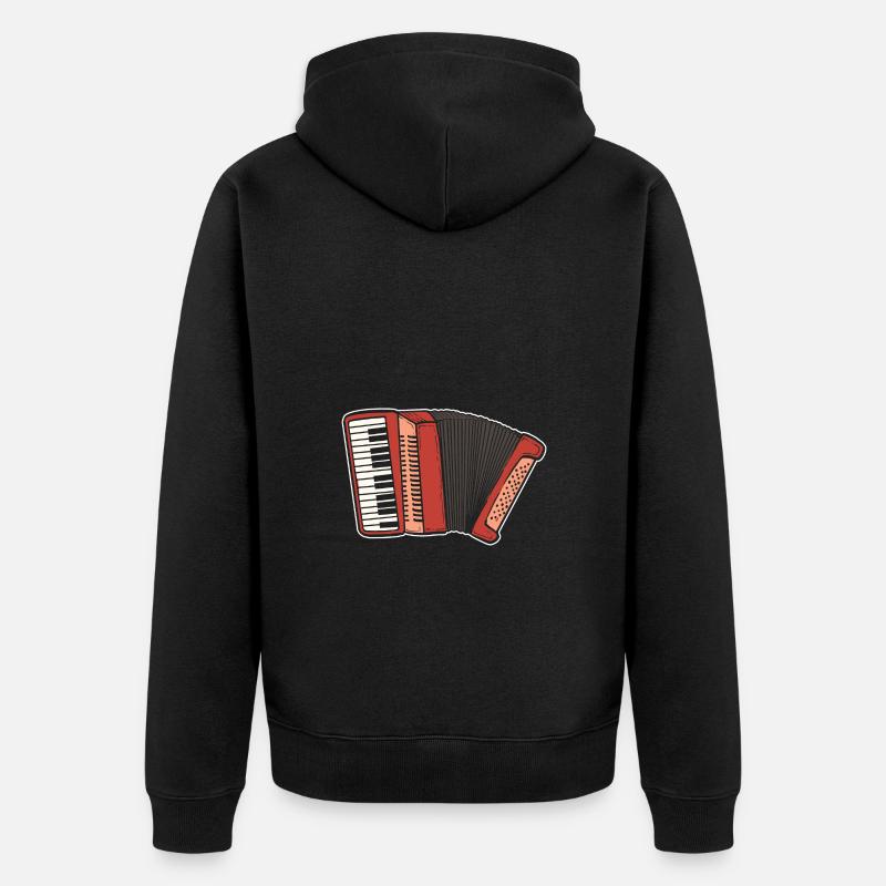 Akkordeon - Unisex Premium Bio Zip Hoodie - Schwarz